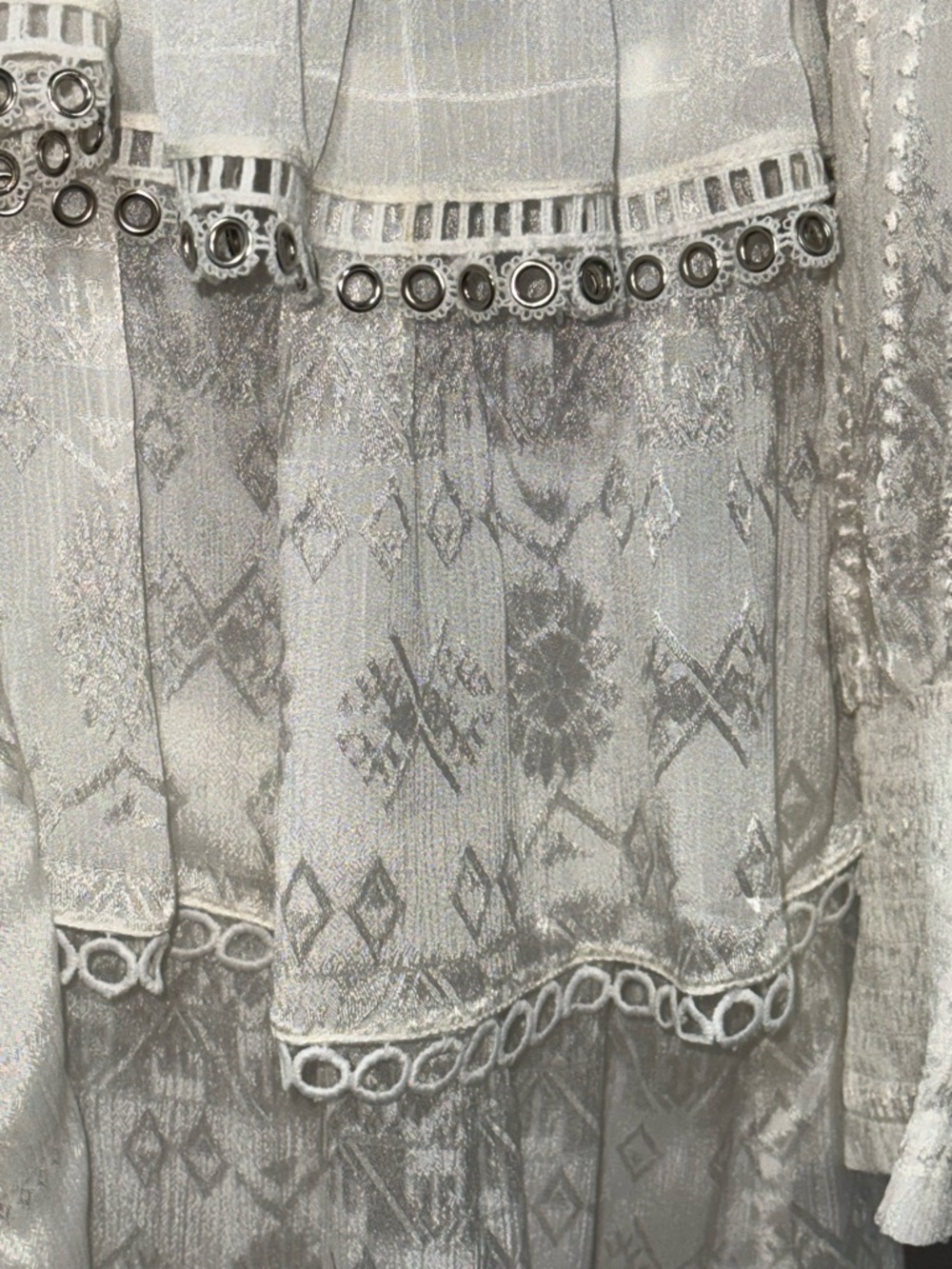 HEMANT & NANDITA Ivory White Lace Mini Dress - Picture 8 of 16